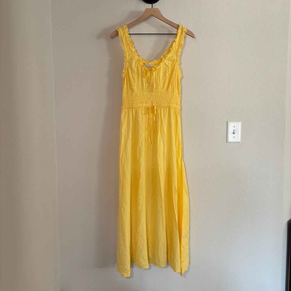 Patrons of Peace Maxi Dress Medium Yellow Cottagecore Boho